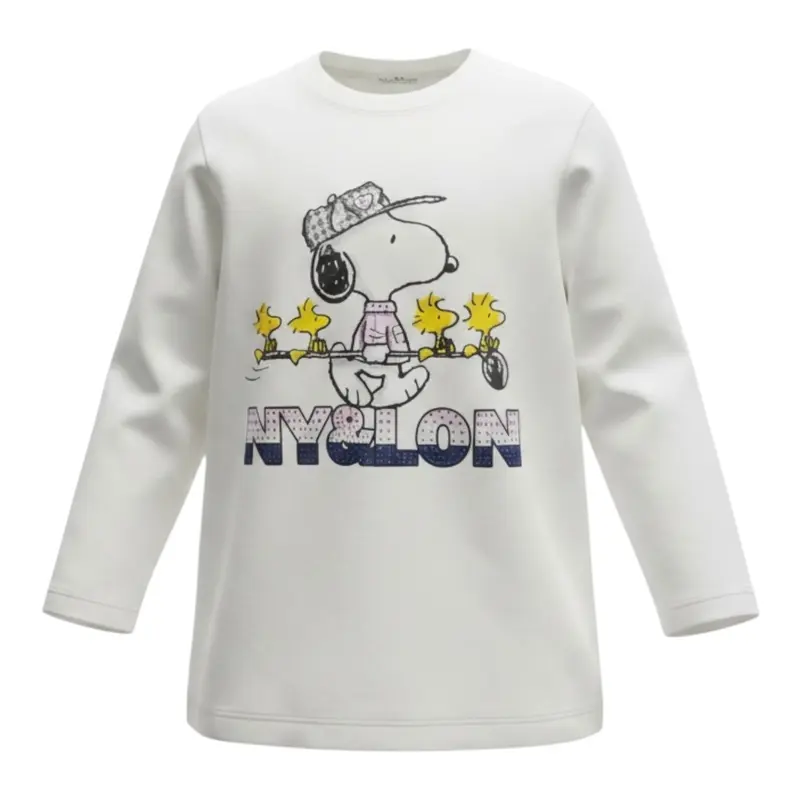 Monnalisa Shirt tinta unita con Stampa Bianco per Neonata