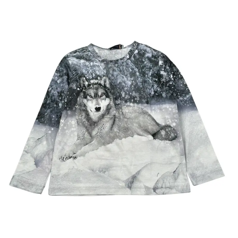 Monnalisa Shirt tinta unita con Stampa Blu per Bambino
