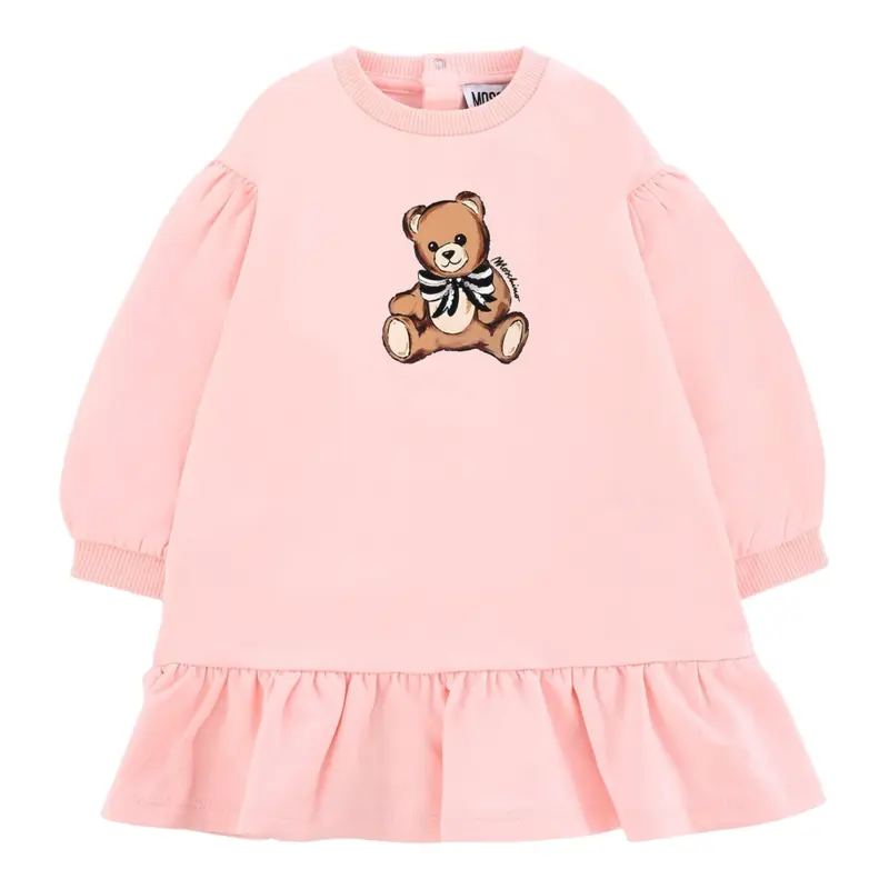 Moschino Abito Girocollo tinta unita Rosa per Bambina