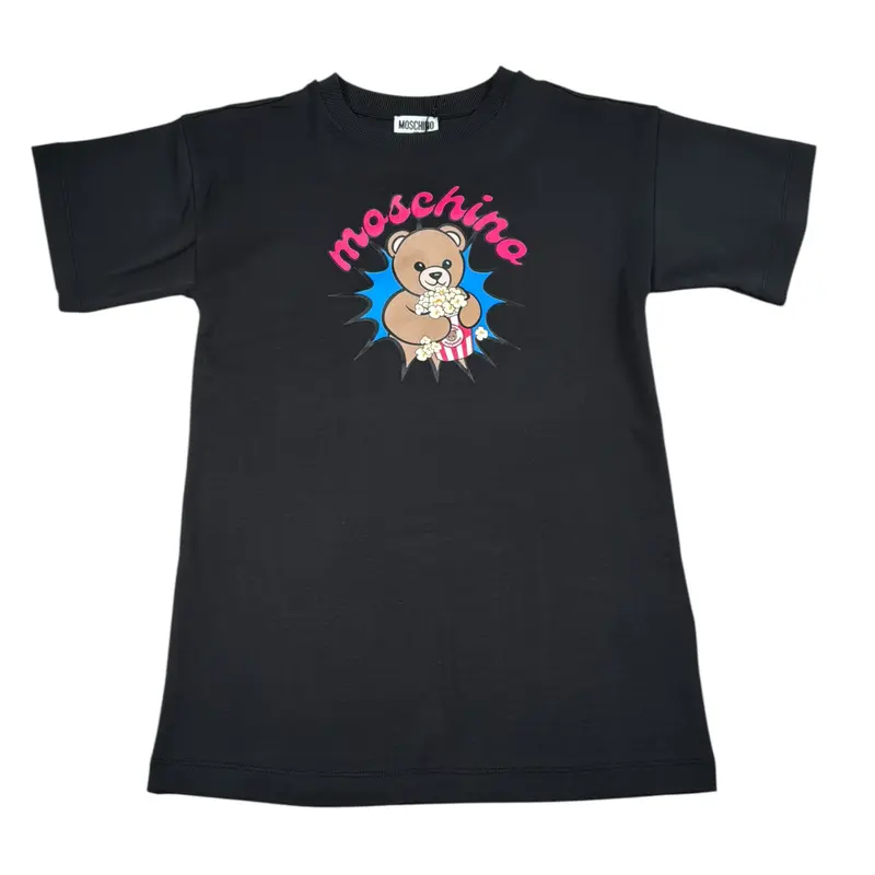 Moschino Abito tinta unita con Stampa Nero per Bambina