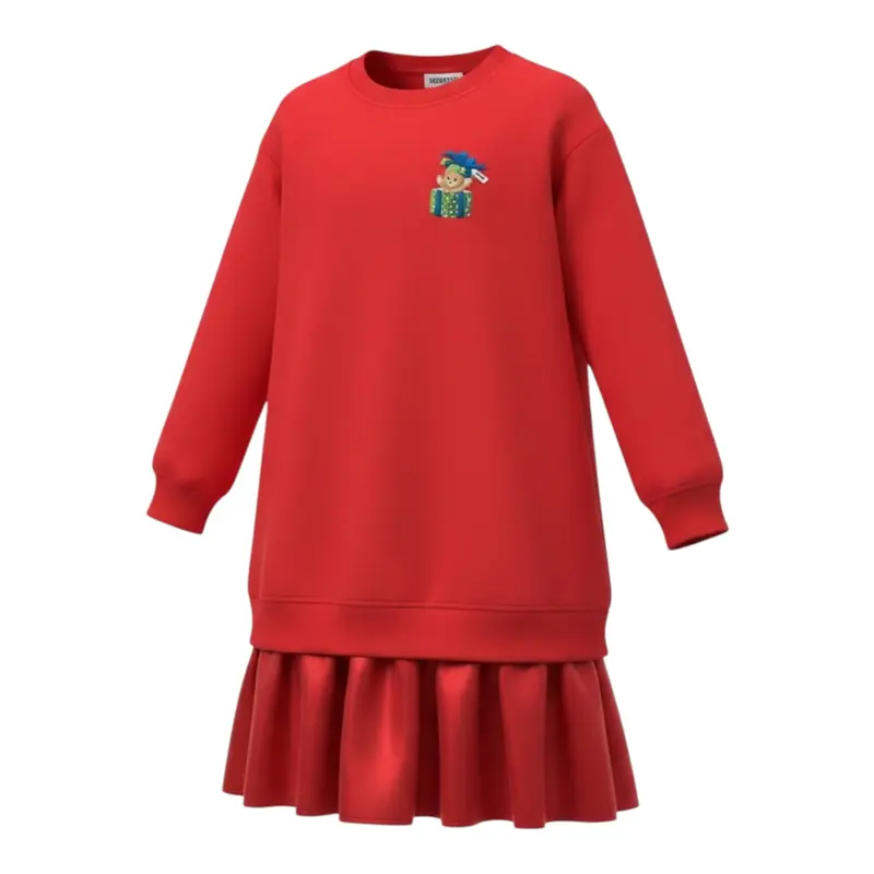 Moschino Abito tinta unita con Stampa Rosso per Bambina