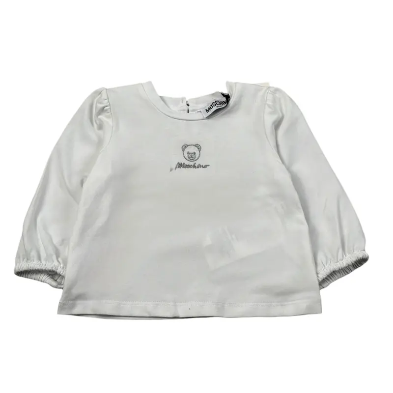 Moschino Completo 2 Pezzi Shirt-Gonna Bianco/Argento per Neonata