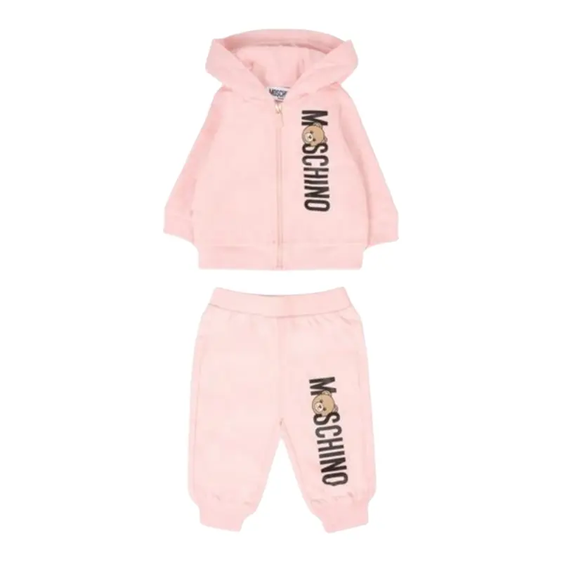 Moschino Completo 2Pz Felpa-Pantalone Rosa per Bambina