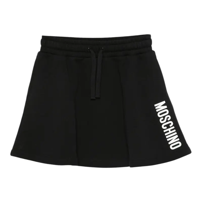 Moschino Gonna tinta unita con Logo Nero per Bambina