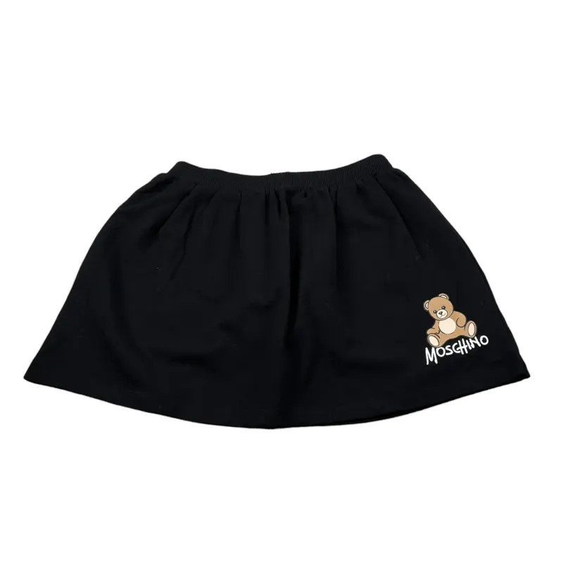 Moschino Gonna tinta unita con Logo Nero per Bambina