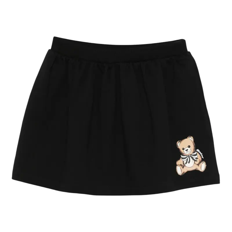 Moschino Gonna tinta unita con Logo Nero per Bambina