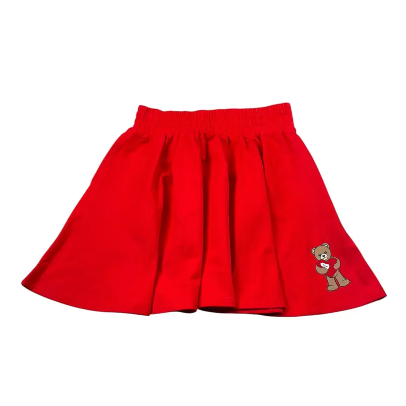 Moschino Gonna tinta unita con Logo Rosso per Bambina