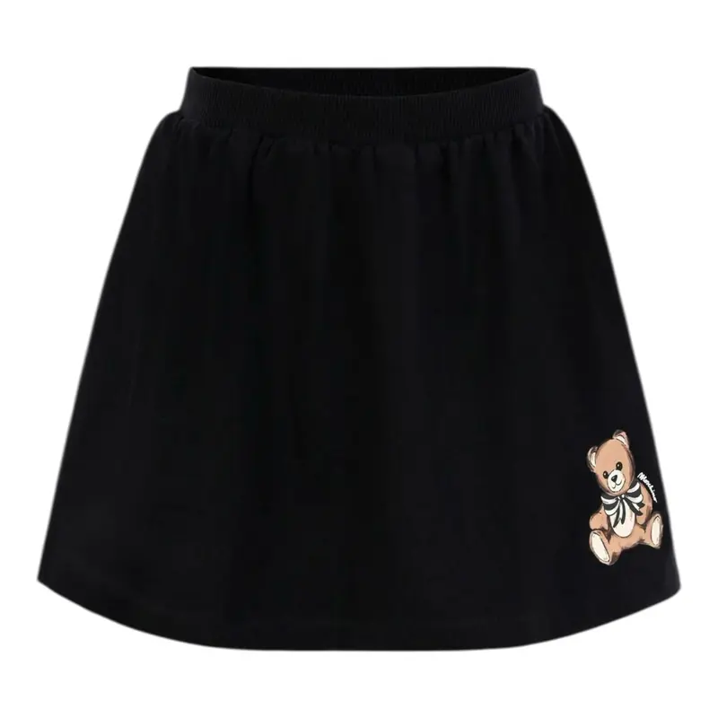 Moschino Gonna tinta unita con Stampa Orso Nero per Bambina