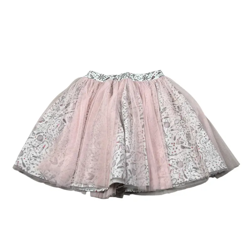 Moschino Gonna tinta unita con Stampe E Tulle Bianco per Bambina