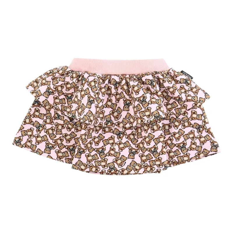 Moschino Gonna tinta unita con Stampe Orsi Rosa per Neonata