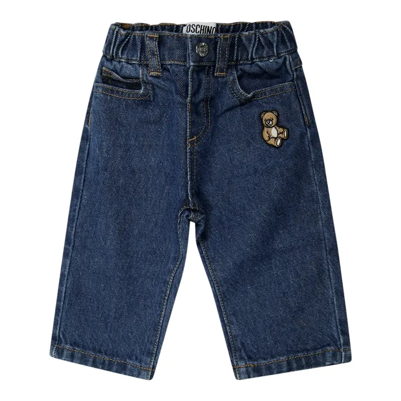 Moschino Jeans tinta unita con Elastico In Vita Blu per Bambino