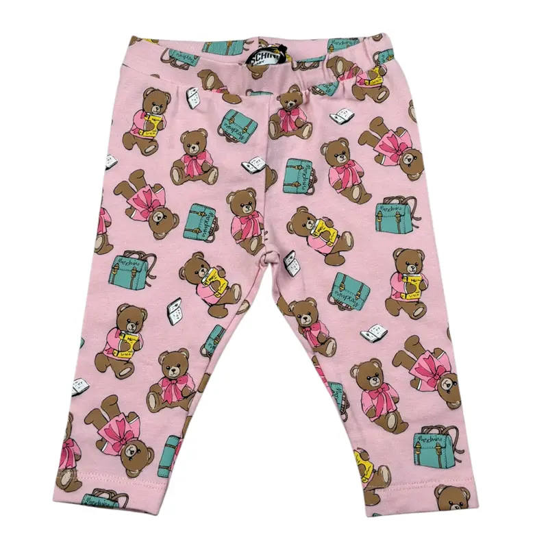 Moschino Leggins tinta unita con Stampa Rosa per Neonata