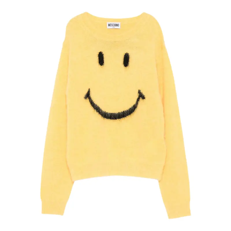Moschino Maglia Girocollo tinta unita Giallo per Bambino