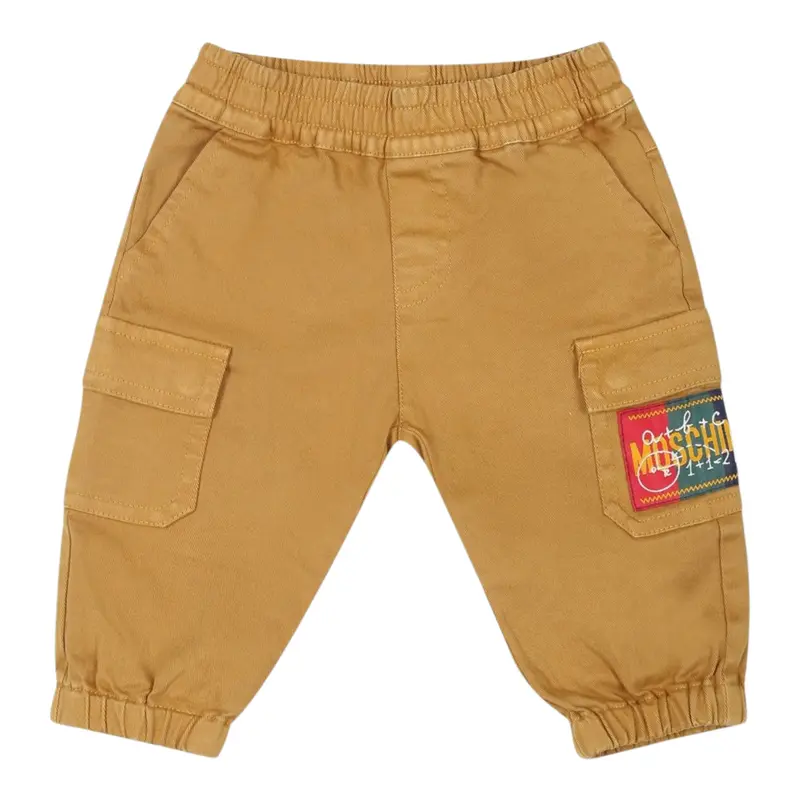 Moschino Pantalone tinta unita con Elastico In Vita Cammello per Neonato