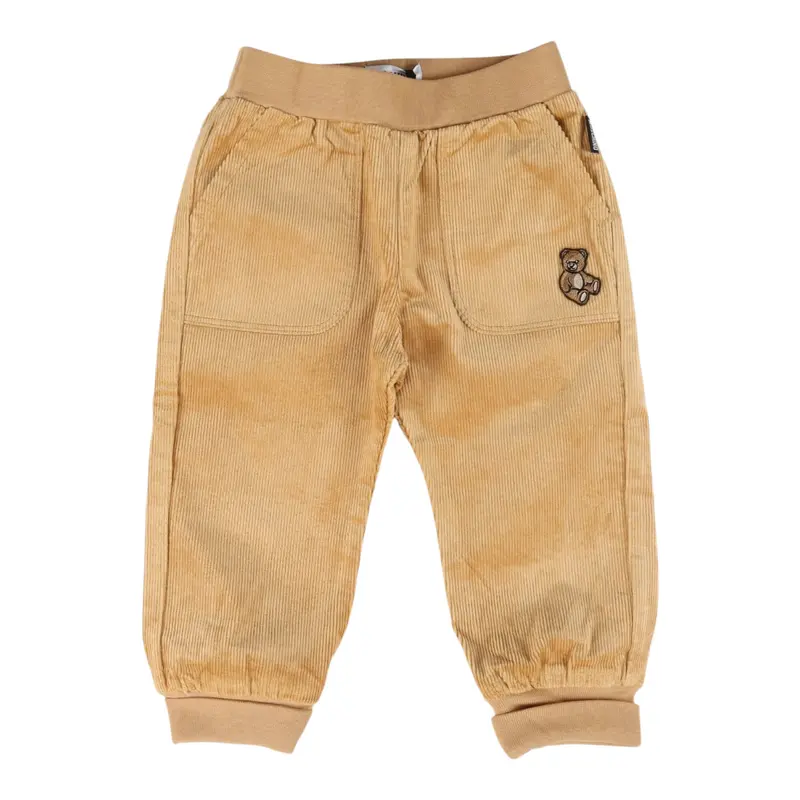 Moschino Pantalone tinta unita In Velluto Cammello per Neonato
