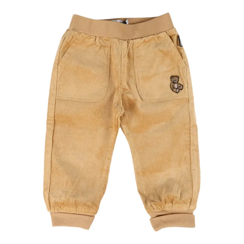 Moschino Pantalone tinta unita In Velluto Cammello per Neonato