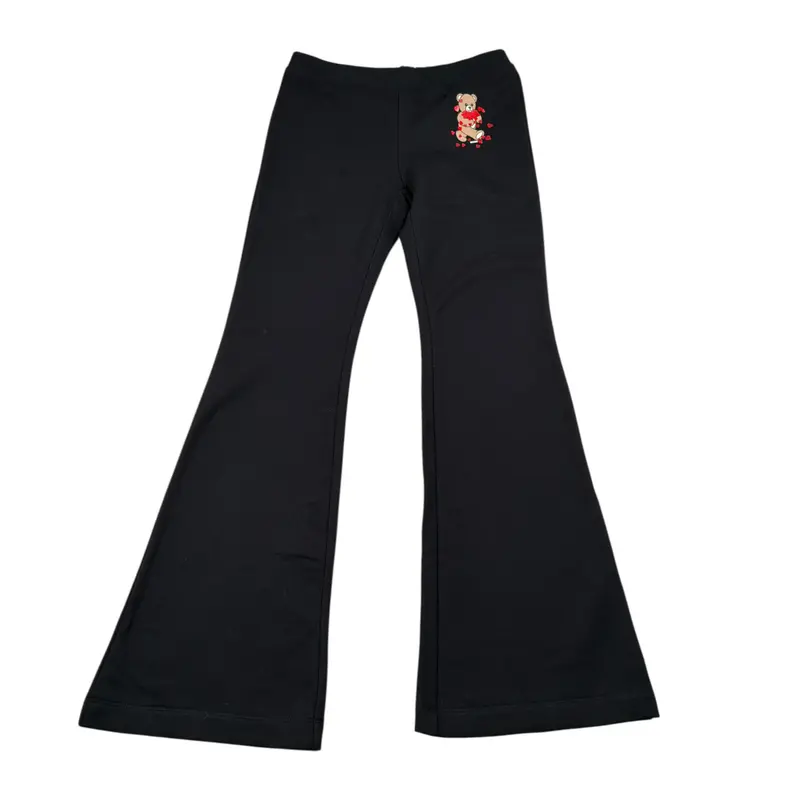 Moschino Pantalone tinta unita Modello Zampa Nero per Bambina