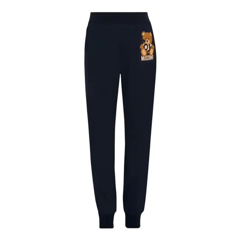 Moschino Pantalone Tuta Tnta Unita con Logo Nero per Bambino