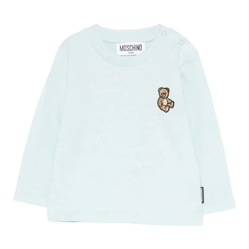 Moschino Shirt Girocollo tinta unita Azzurro per Neonato