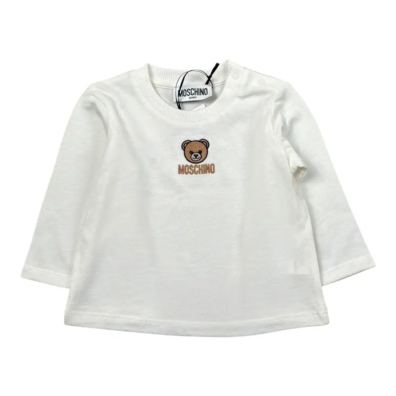 Moschino Shirt tinta unita con Stampa Bianco per Neonata