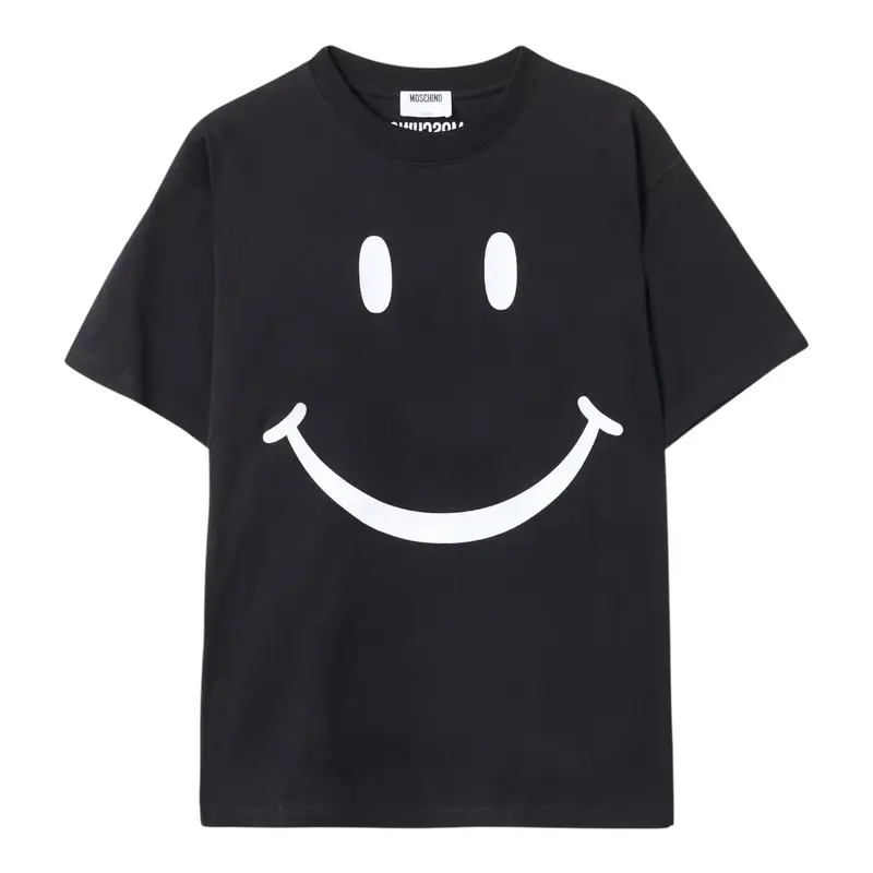 Moschino T-Shirt Girocollo tinta unita Nero per Bambino