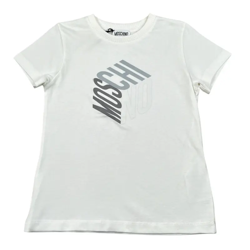Moschino T-Shirt tinta unita con Stampa Bianco per Bambino