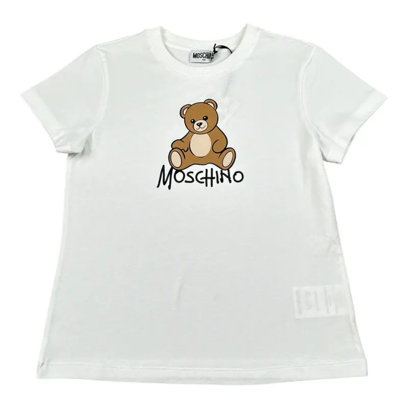 Moschino T-Shirt tinta unita con Stampa Bianco per Bambino