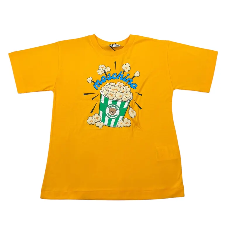 Moschino T-Shirt tinta unita con Stampa Giallo per Bambino