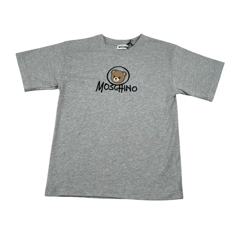 Moschino T-Shirt tinta unita con Stampa Grigio per Bambino