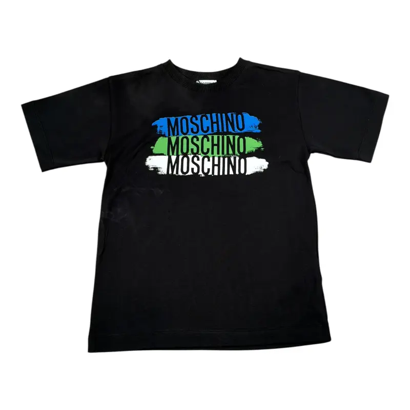 Moschino T-Shirt tinta unita con Stampa Nero per Bambino
