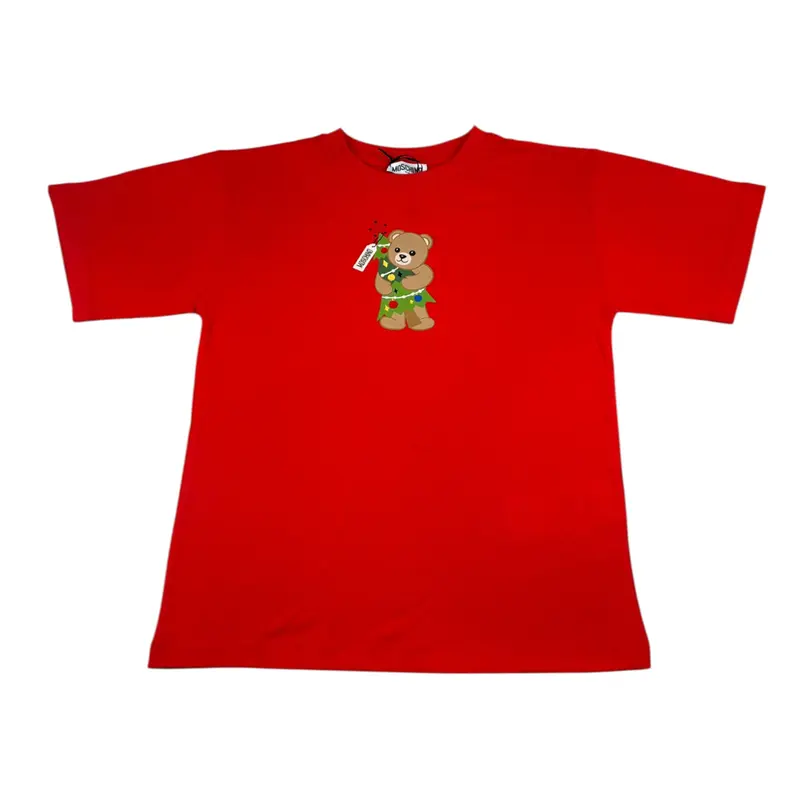 Moschino T-Shirt tinta unita con Stampa Rosso per Bambino
