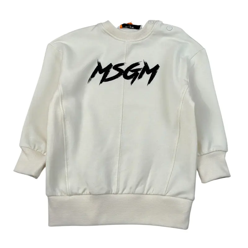 Msgm Abito Modello Felpa tinta unita con Stampa Panna per Neonata