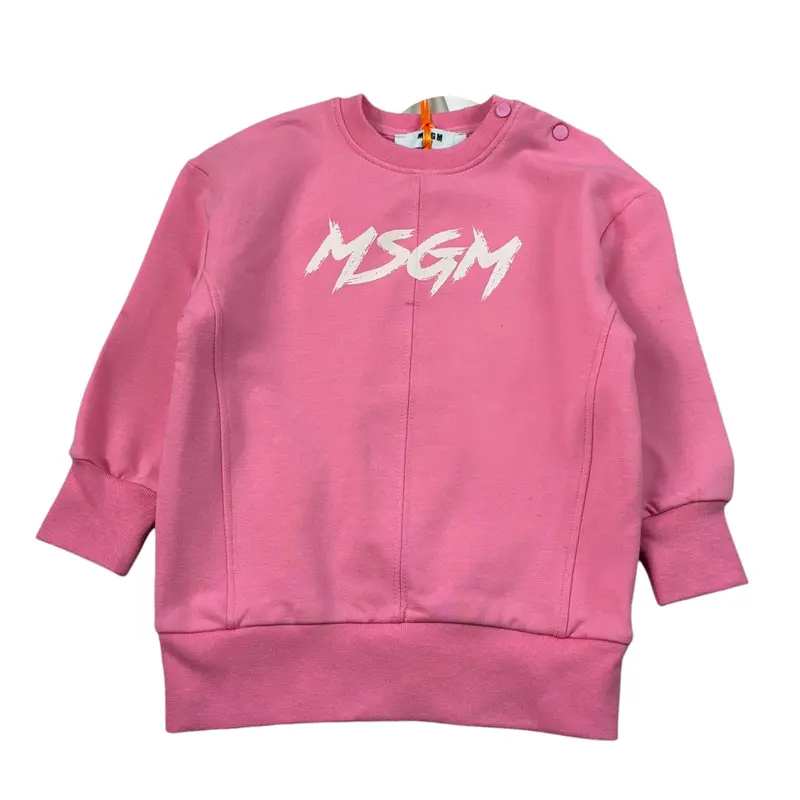 Msgm Abito Modello Felpa tinta unita con Stampa Rosa per Neonata