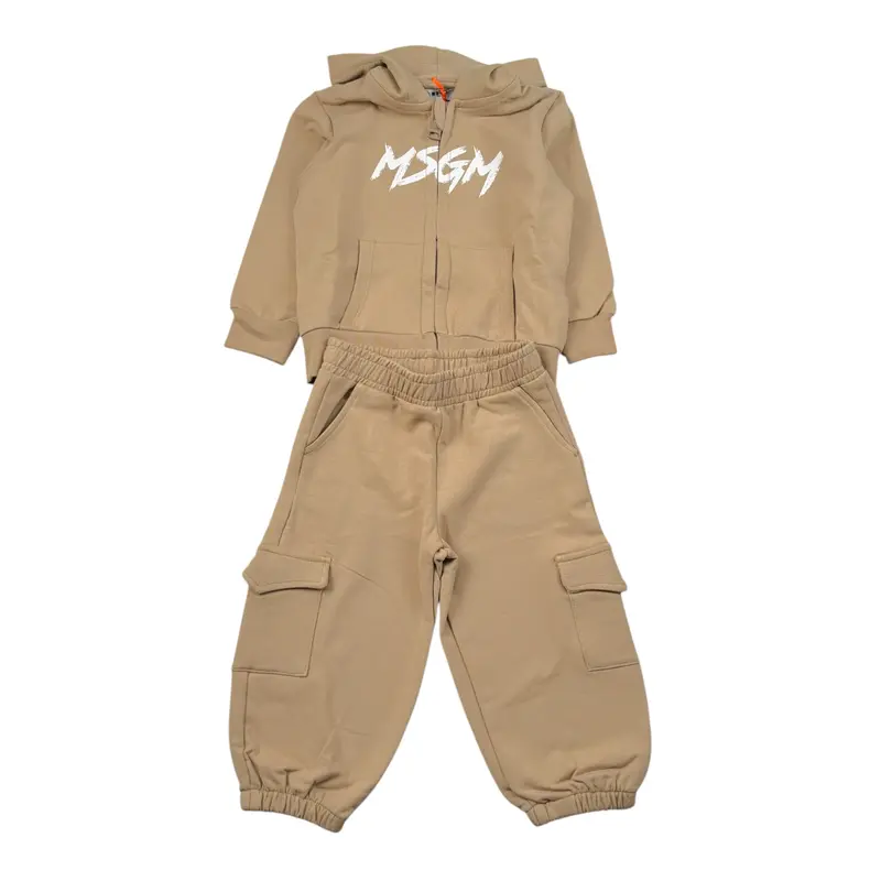 Msgm Completo 2Pz Felpa-Pantalone Beige per Neonato