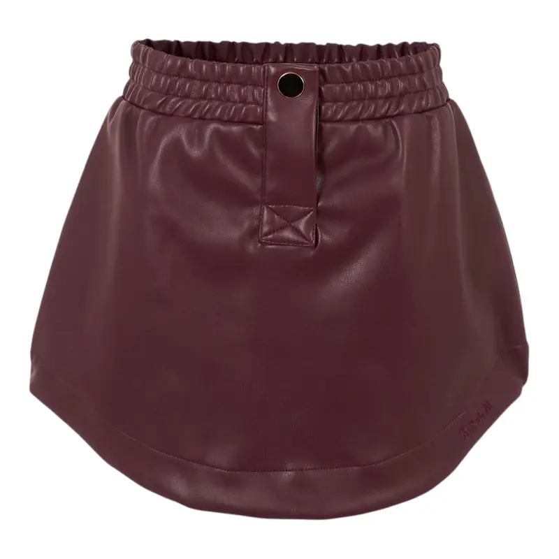 Msgm Gonna Ecopelle tinta unita Vinaccia per Bambina
