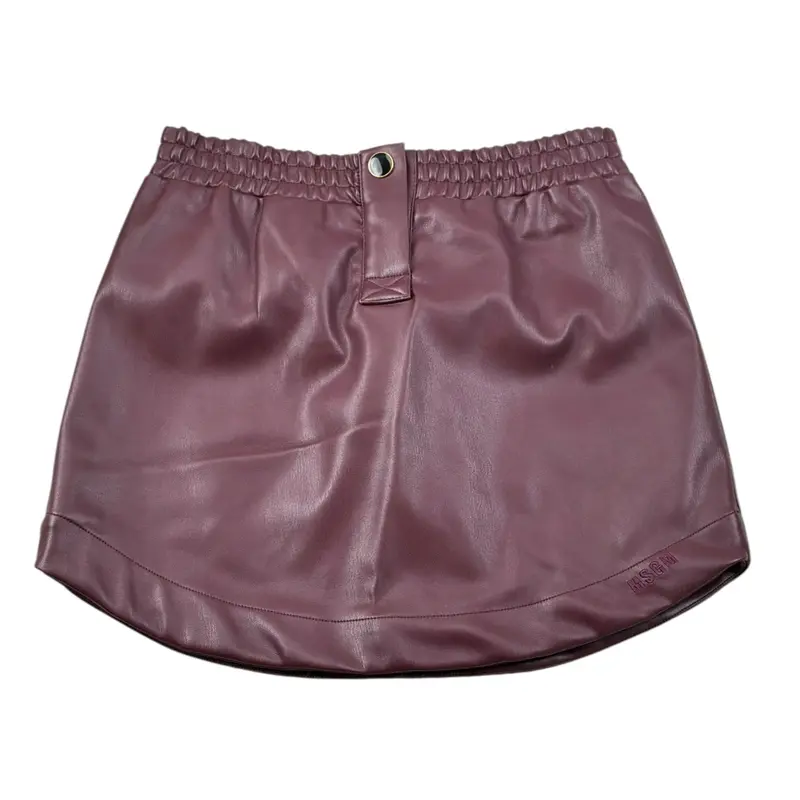 Msgm Gonna Ecopelle tinta unita Vinaccia per Bambina