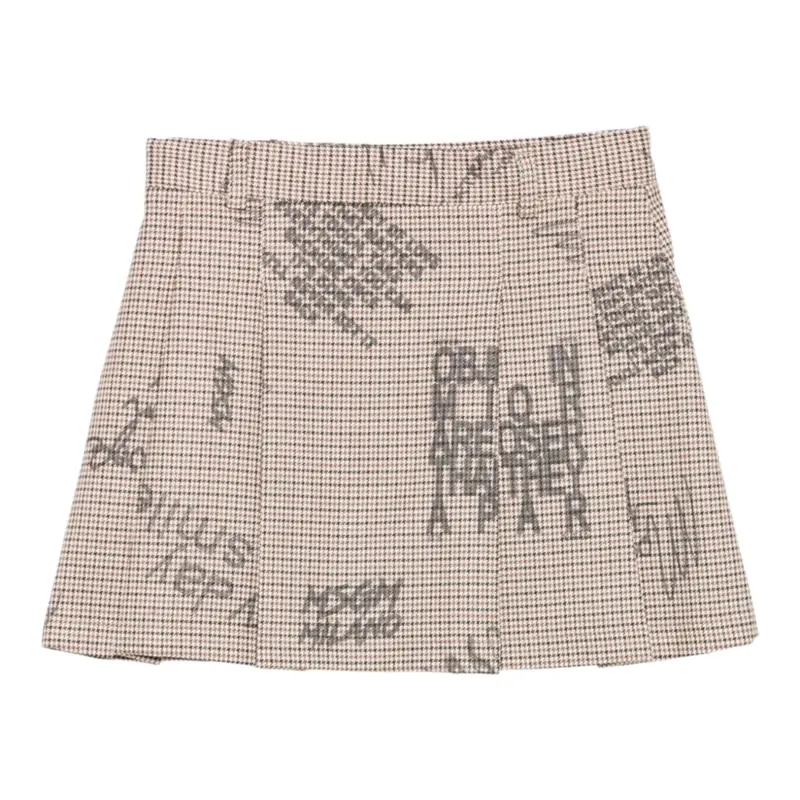 Msgm Gonna tinta unita con Microfantasia Panna per Bambina
