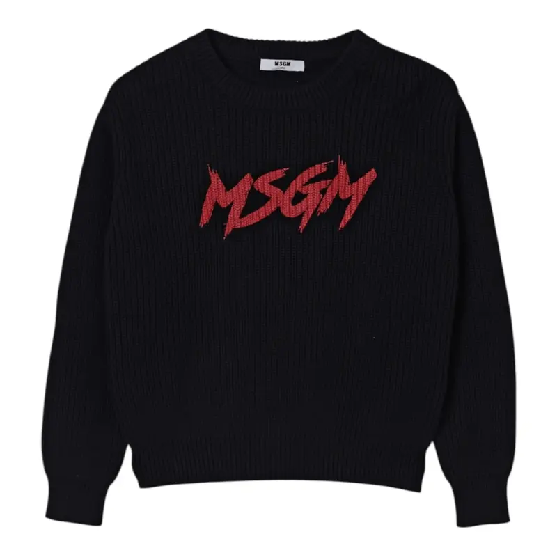 Msgm Maglia tinta unita con Stampa Nero per Bambina