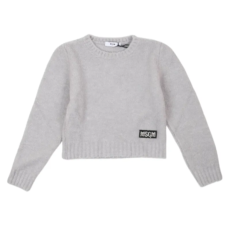 MSGM Maglione grigio Bouclé bambina ragazza