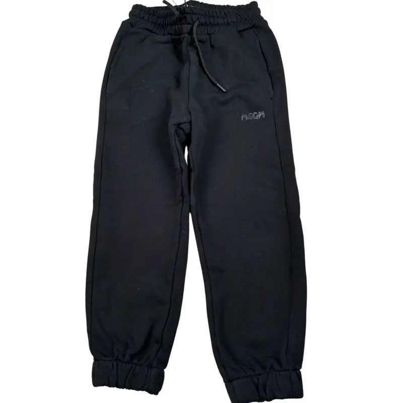 Msgm Pantalone Modello Tuta tinta unita con Stampa Nero per Bambina
