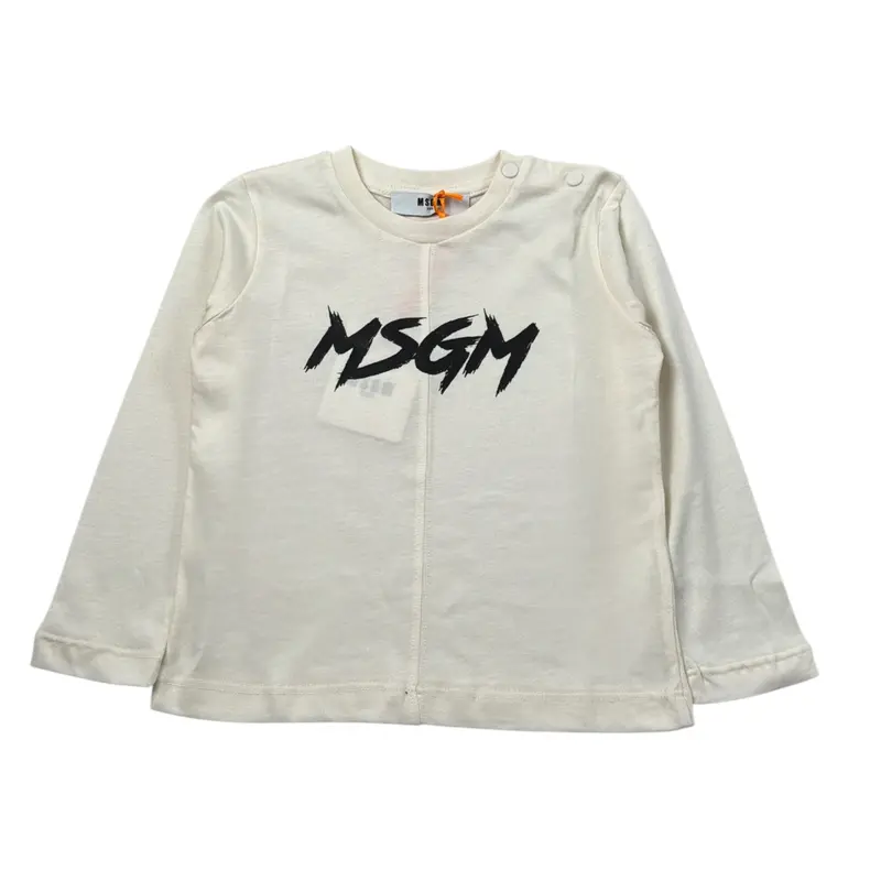 Msgm Shirt tinta unita con Stampa Panna per Neonata