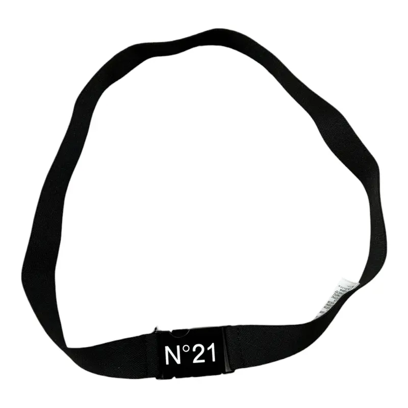 N°21 Cintura tinta unita con Logo Nero per Bambina