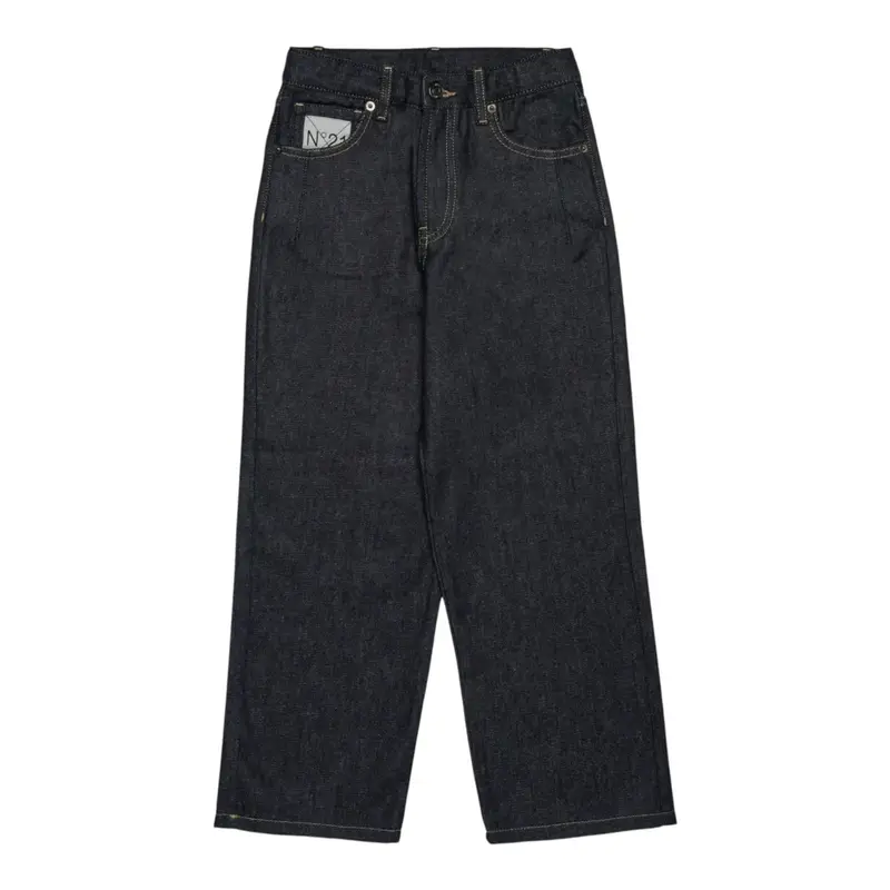 N°21 Jeans tinta unita con Girovita Regolabile Blu per Bambina