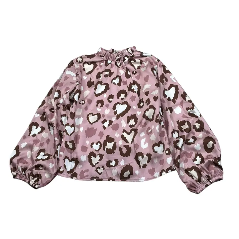 Naida Camicia Manica Lunga Fantasia Maculata Rosa per Bambina