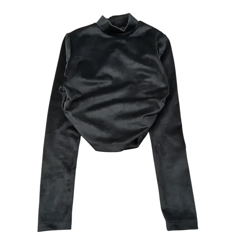 Naida Maglia tinta unita In Velluto Nero per Bambina