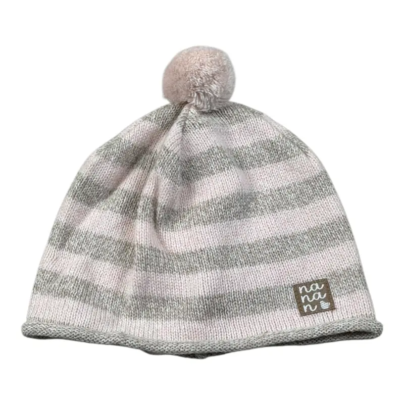 Nanan Cappello Fantasia A Righe Rosa/Beige per Neonata