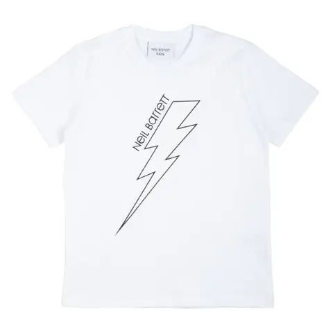 Neil Barrett T-Shirt bianca manica corta bambino ragazzo