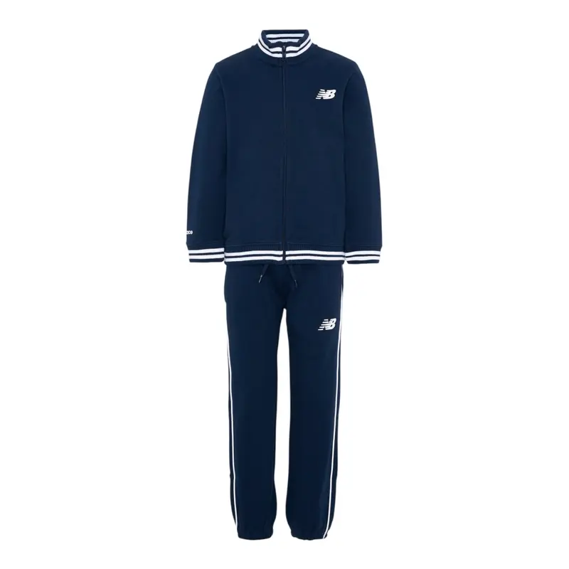 New Balance Completo 2 Pezzi Felpa-Pantalone tinta unita Blu per Neonato