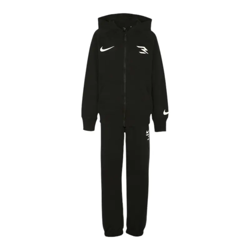 Nike Completo 2 Pezzi Felpa-Pantalone Nero per Bambino