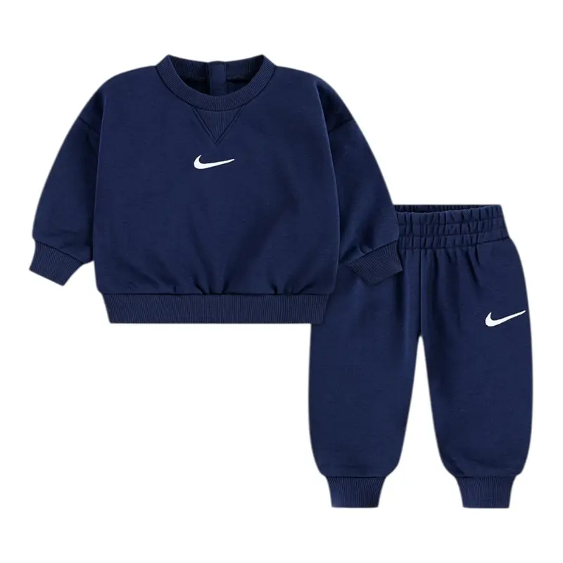 Nike Completo 2 Pezzi Felpa-Pantalone tinta unita Blu per Neonata